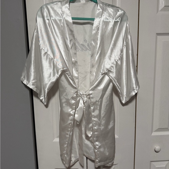 Bride White Satin Robe - Picture 2 of 2